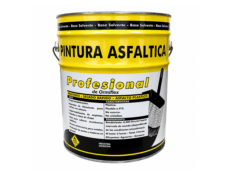 Pintura asfáltica 10 lts Ormiflex Profesional Base Solvente
